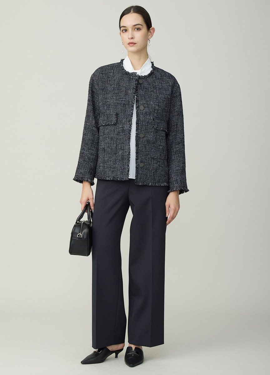 領褶皺設計長袖襯衫